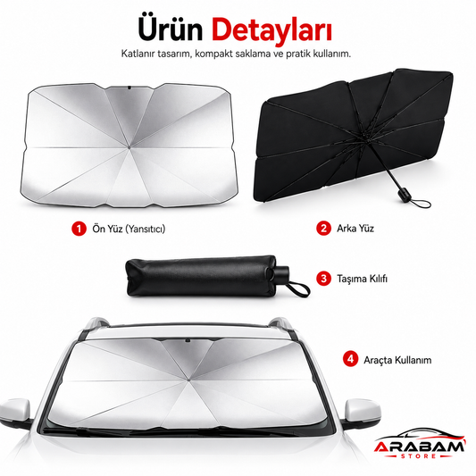 Katlanabilir Araç Ön Cam Güneşliği