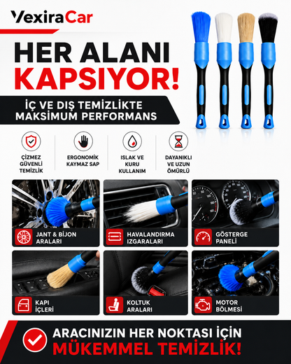 Premium 4'lü Detay Fırça Seti